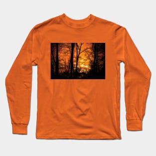 sunset in the woods Long Sleeve T-Shirt